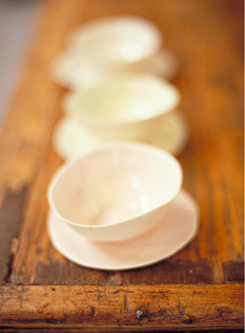 White cups on wood table Philip Harvey Photography, San Francisco, California, still life, interiors, lifestyle and product photography