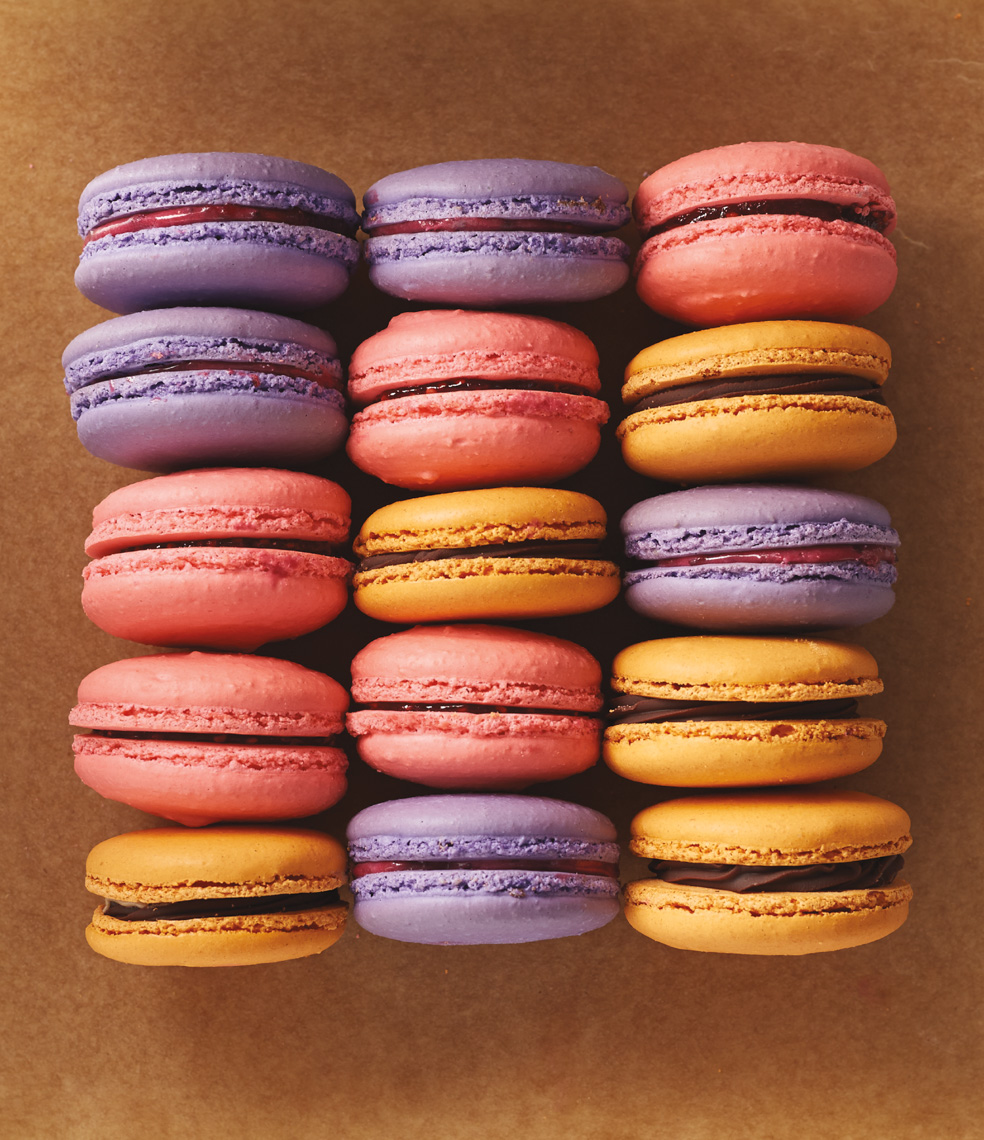 colorful array of French macarons San Francisco food photographer